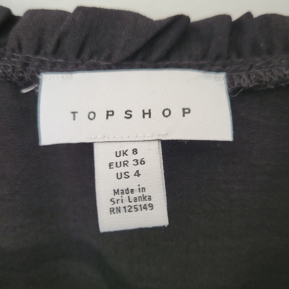 Black Shortsleeve Topshop Blouse - Picture 3 of 3